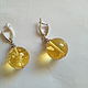 earrings 'balls' amber, silver, Earrings, Ekaterinburg,  Фото №1