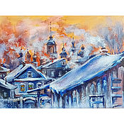 Картины и панно handmade. Livemaster - original item Pictures: Winter landscape rustic landscape.. Handmade.
