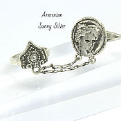 Украшения handmade. Livemaster - original item Double ring Goddess Anahit made of 925 sterling silver HH0136. Handmade.