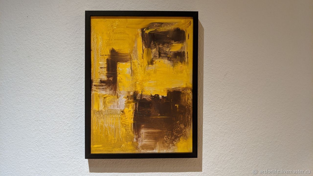Желтая абстрация, яркая картина маслом на холсте, Картины, Санкт-Петербург,  Фото №1