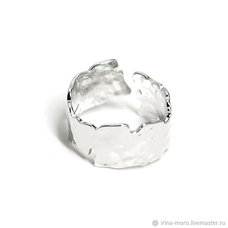 Silver crumpled ring, textured ring gift ' Temptation', Rings, Moscow,  Фото №1