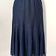 Summer blue knitted skirt, Italian Linen. Skirts. Chichek - handmade clothes. Online shopping on My Livemaster.  Фото №2