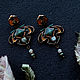 Earrings 'Pompeii' modern, art Nouveau. Earrings. House Of The Moon Dew. My Livemaster. Фото №5