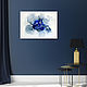 Абстрактная картина спиртовыми чернилами Синее море 50х70, Картины, Санкт-Петербург,  Фото №1