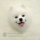 Brooch dog laika samoyed / white dog / brooch felted dog. Brooches. Woolen Zoo. My Livemaster. Фото №4
