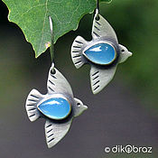 Украшения handmade. Livemaster - original item Earrings silver Migratory Birds, Chalcedony. Handmade.