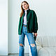 Bomber lamb boucle Emerald Green Demi-season women's jacket. Bombers. mozaika-rus. Online shopping on My Livemaster.  Фото №2