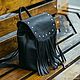 Order Backpack leather female 'Crocus' (Black). DragonBags - Rucksack leather. Livemaster. . Backpacks Фото №3