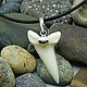 Pendant with shark tooth Mako DL.40mm GIANT! Hand Made handmade buy shark tooth guy, the man on the girl's good fortune happiness luck from the evil eye damage to the gift for New year birthday on Feb