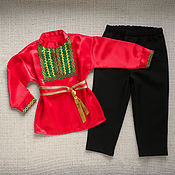 Русский стиль handmade. Livemaster - original item Russian folk costume for boy men`s shirt belt. Handmade.