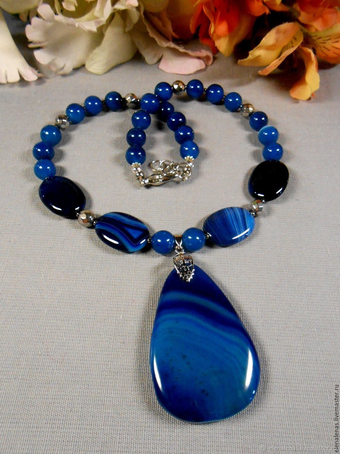 "Тайны АТЛАНТИКИ "-колье из агата в интернет-магазине Ярмарка Мастеров ...