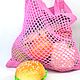 Bag-string bag, hand-knitted from cotton, pink. String bag. vyacheslavovna-2. Online shopping on My Livemaster.  Фото №2
