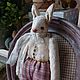 Зайчик ретро Тедди примитив панно teddy rabbit. Интерьерная кукла. Регина Рыжова. Интернет-магазин Ярмарка Мастеров.  Фото №2