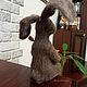 custom. Felt toy hare symbol of the year funny rabbit. Felted Toy. Game in felting. My Livemaster. Фото №4