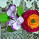 Pinza de pelo con Ranunculus. Hairpins. Olga-art-flower. Ярмарка Мастеров.  Фото №4