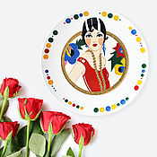 Сувениры и подарки handmade. Livemaster - original item Decorative plate on Britney`s wall as a gift on February 14th. Handmade.
