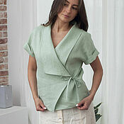 Одежда handmade. Livemaster - original item Linen blouse for the smell. Handmade.