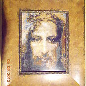 Картины и панно handmade. Livemaster - original item Hand embroidery beaded Shroud of Jesus Christ. Handmade.