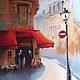 Paris Cafe Pastel Painting (red red grey), Pictures, Yuzhno-Uralsk,  Фото №1