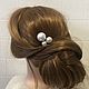 Hairpins and hair combs 'Only the pearls ». Hair Decoration. Karina Wedding Accessories. Ярмарка Мастеров.  Фото №4