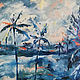Blue palm trees Vietnam oil painting, Pictures, Moscow,  Фото №1