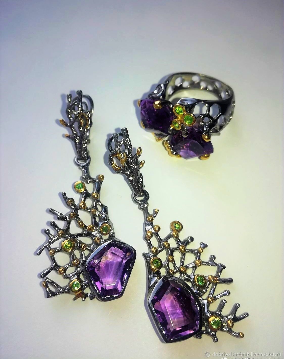 Set 'Delight' with amethysts, Jewelry Sets, Novaya Usman,  Фото №1