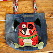 Сумки и аксессуары handmade. Livemaster - original item Bag shopper "Bulldog-Pirat" for children. Handmade.