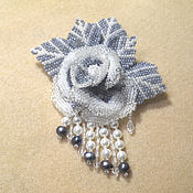 Украшения handmade. Livemaster - original item Brooch-pin: Snow rose. Handmade.