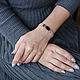 Ash-pink leather bracelet with agate stone for Capricorn, Bead bracelet, Cheremshanka,  Фото №1