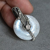 Украшения handmade. Livemaster - original item moonstone. Silver Moonlight Pendant (wirewrap). Handmade.