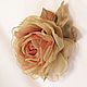 FABRIC FLOWERS. Chiffon rose ' Golden rose'. Brooches. fioridellavita. My Livemaster. Фото №5