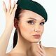 Заказать Шляпка таблетка «Милана» из фетра, изумруд. Анна Андриенко (Головные уборы). Ярмарка Мастеров. . Шляпы Фото №3