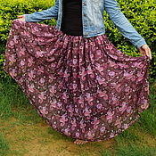 Одежда handmade. Livemaster - original item Long skirt chiffon frisayz. Handmade.