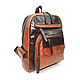  Women's leather backpack brown-red Nyssa Mod R47. Backpacks. Natalia Kalinovskaya. My Livemaster. Фото №4