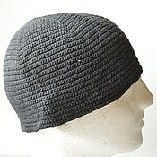 Аксессуары handmade. Livemaster - original item Hand-knitted black men`s hat made of linen. Handmade.