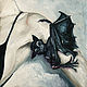 Bat, oil painting on canvas 30h30cm. Pictures. myfoxyart (MyFoxyArt). Online shopping on My Livemaster.  Фото №2