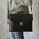 Men's business leather briefcase 'Stefan' (Black), Brief case, Yaroslavl,  Фото №1