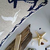 Плед детский вязаный мериносовый "Нежность" серо-голубой