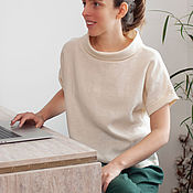 Одежда handmade. Livemaster - original item Linen blouse with short sleeves.. Handmade.