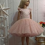 Детское нарядное платье в пудровом цвете