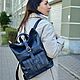  Backpack leather womens blue Misteri Mod. CP54-661. Backpacks. Natalia Kalinovskaya. Online shopping on My Livemaster.  Фото №2