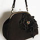 Bag with clasp women's brown genuine suede with a flower. Clasp Bag. Irina Vladi. My Livemaster. Фото №4