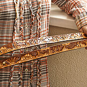 Аксессуары handmade. Livemaster - original item Narrow leather belt 