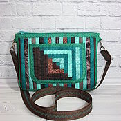 Сумки и аксессуары handmade. Livemaster - original item Small patchwork handbag, for phone, for walking, Turquoise. Handmade.