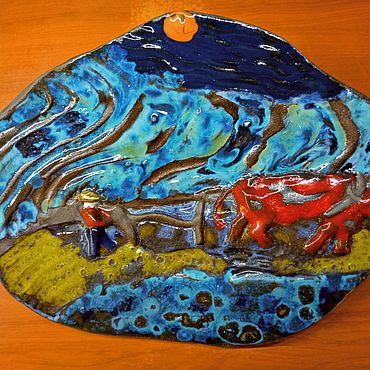 Посуда ручной работы. Ярмарка Мастеров - ручная работа Блюдо:"Рисовые поля". Handmade.