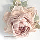 Брошь цветок из ткани шифоновая роза "Увядающая", Брошь-булавка, Видное,  Фото №1