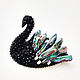 Brooch with pearl embroidery Black Swan, Brooches, Ekaterinburg,  Фото №1