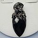 Silver pendant with black onyx 36h19 mm, Pendants, Moscow,  Фото №1