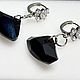 Черные серьги Swarovski Crystals обломки метеорита. Серьги классические. TLN North. Ярмарка Мастеров.  Фото №7