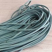 Материалы для творчества handmade. Livemaster - original item Suede cord 3 mm. Blue-green. Handmade.